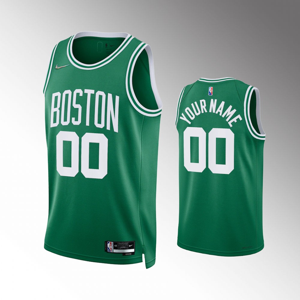 Men's Boston Celtics Custom #00 Icon Edition Green 2022 Diamond Jersey 2401LDPI